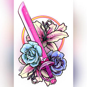 Rose Sword tattoo