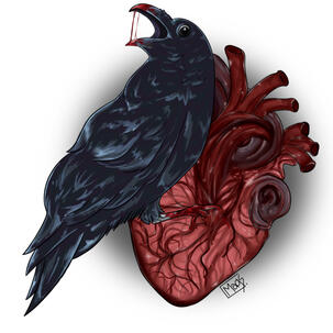 Crow &amp; Heart Tattoo