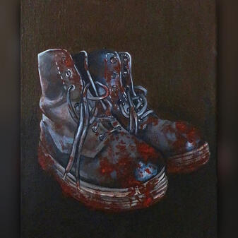 Bloody Boots Painting