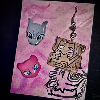 mew &amp; mewtwo earrings